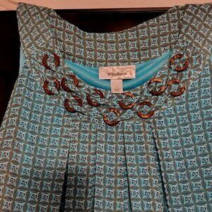 Dress Barn  SALE 2 FOR $ 18.00 !!!  Womens Top Brown/Turquoise SZ Large